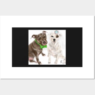 Bride and Groom Dog Wedding Posters and Art